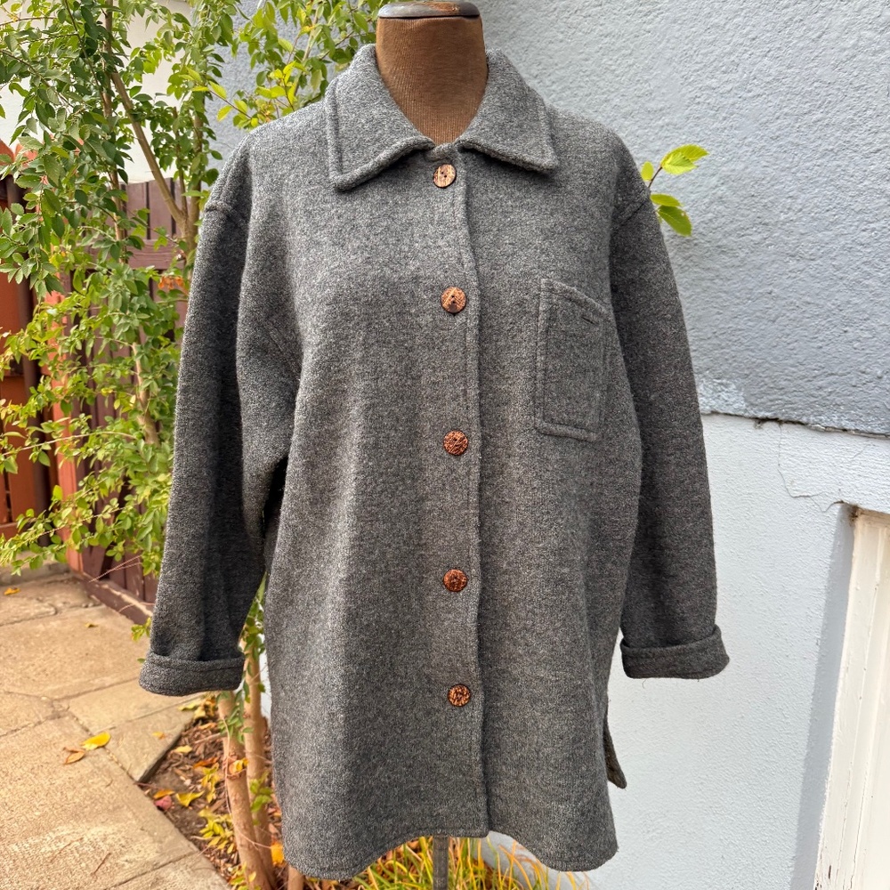 Super comfy and warm Rino Rossi “Exclusive” heather grey shirt-jacket - Picture 1 of 9